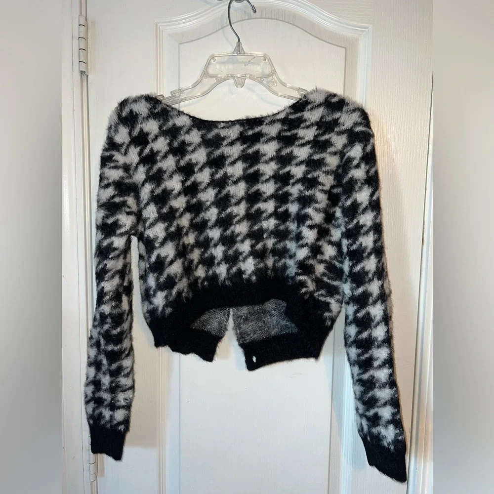Fashion Nova Oh You Hound Houndstooth Knit Two Piece Skirt Set Size L - Picture 6 of 12